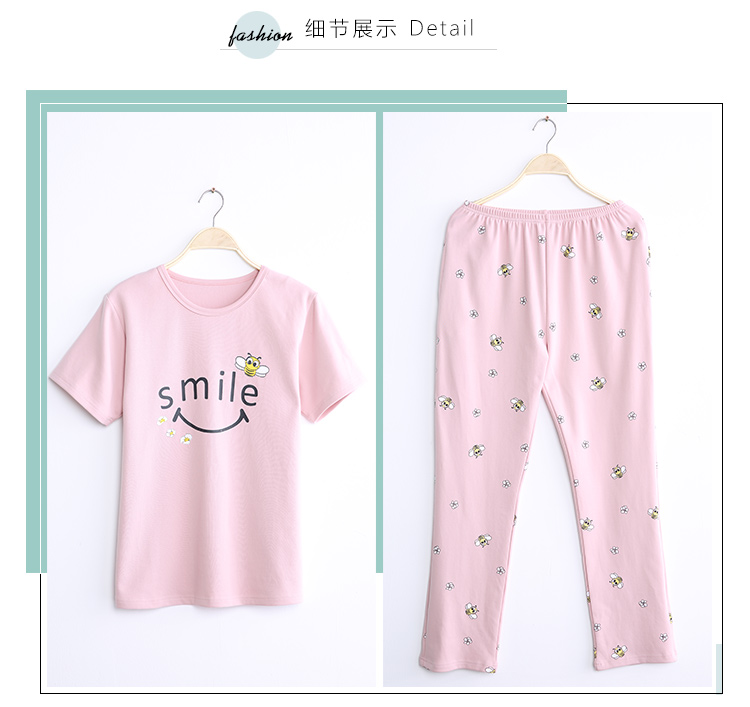 Đồ ngủ nữ ở Nam Cực phiên bản Hàn Quốc của cotton ngắn tay ngọt ngào và ngọt ngào. đồ ngủ pijama