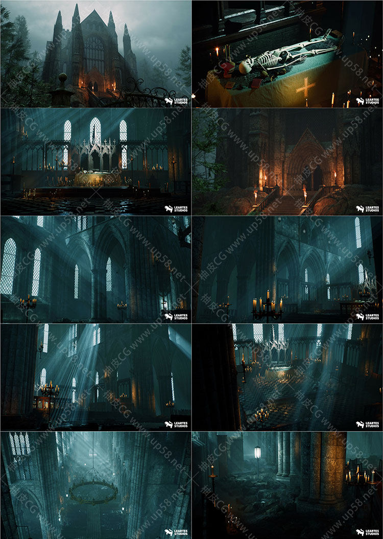 Unreal Engine虚拟制作与游戏模块化遗迹风环境素材包Forgotten Echoes