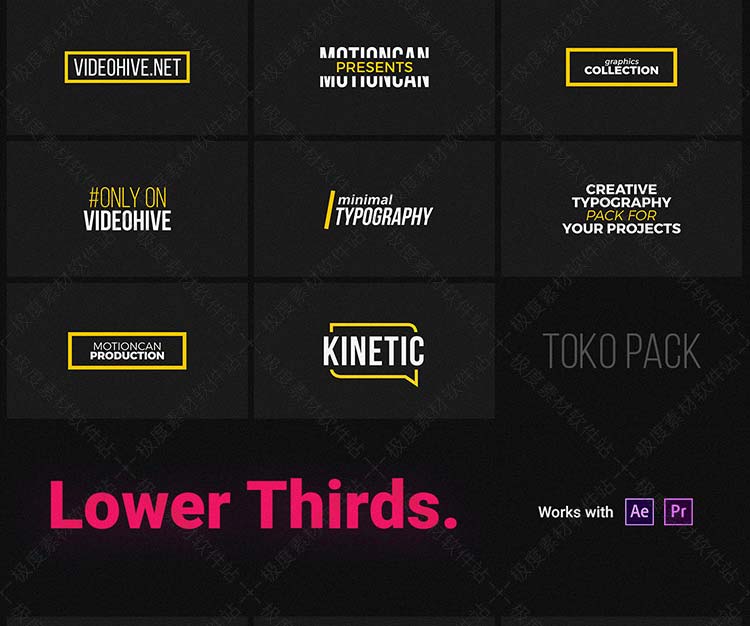 AE Pr预设模板 转场排版图表文字标题呼出说明商品展示动画素材库升级版 V1.3.1