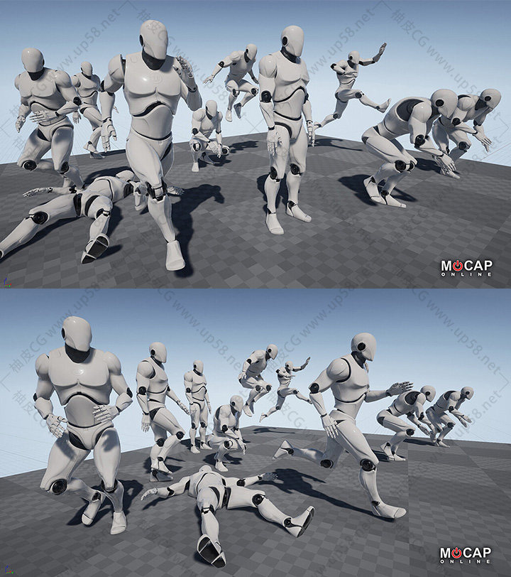 223+Unreal Engine游戏骨骼角色动捕循环动画素材包