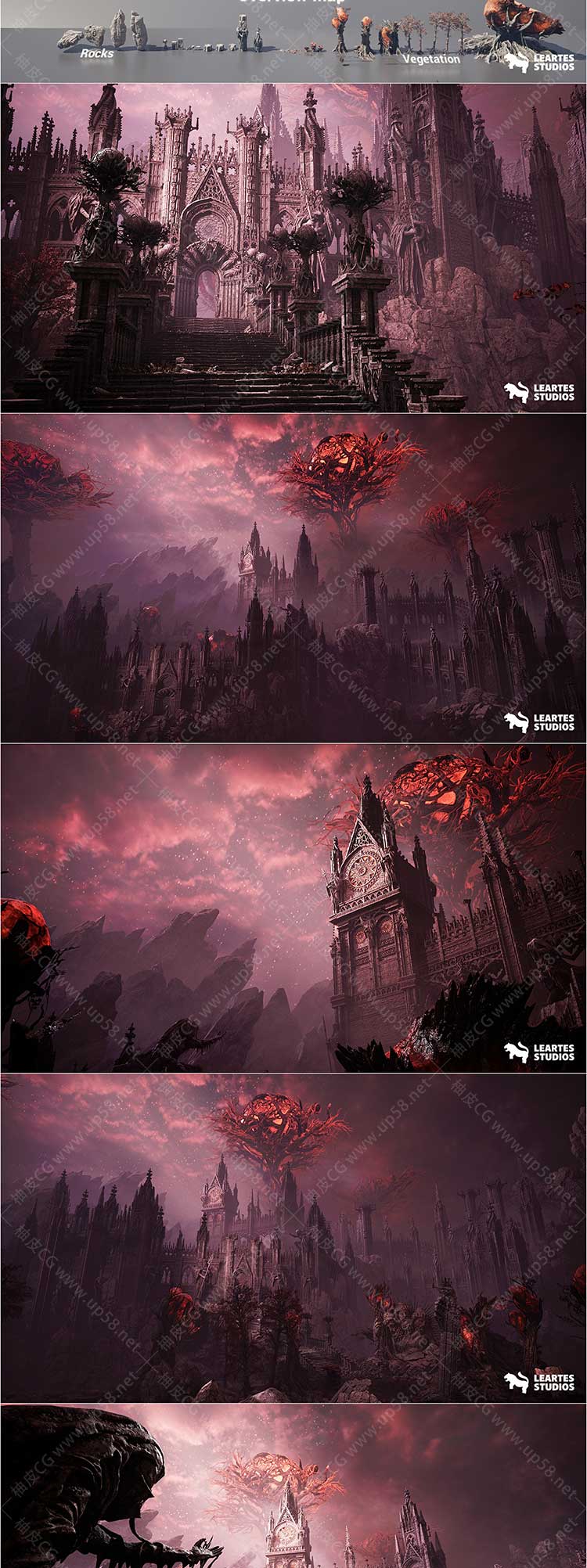 Unreal Engine游戏开发幻想外星城堡Fantasy Alien Castle素材