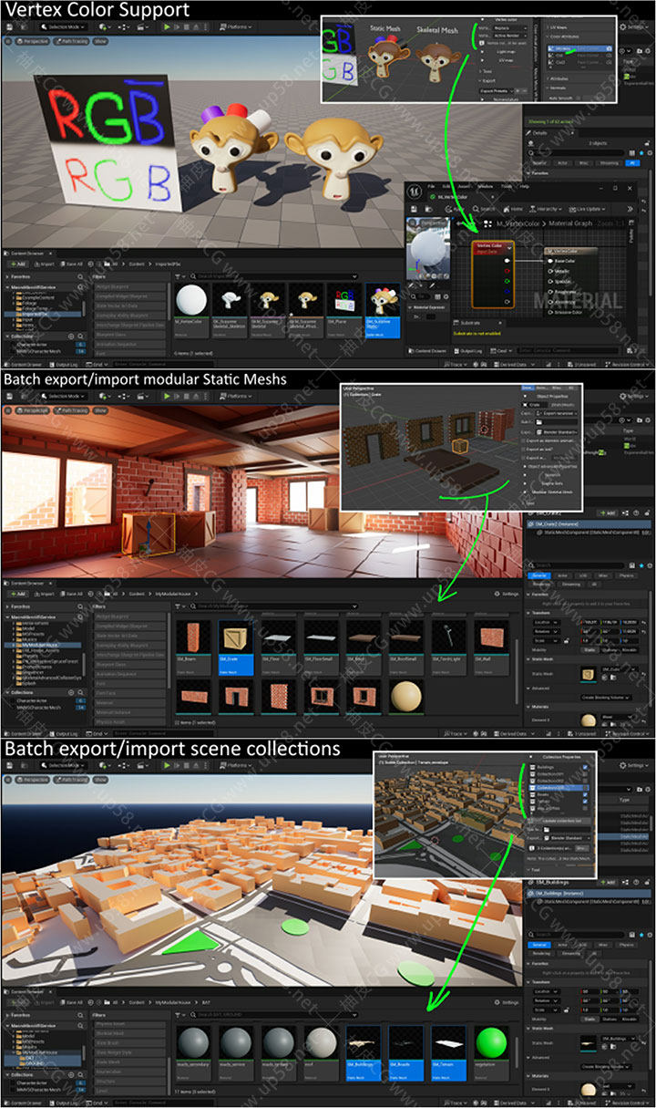 [汉化版]一站式Blender资产导入UnrealEngine插件Blender For Unreal Engine v4.4.6