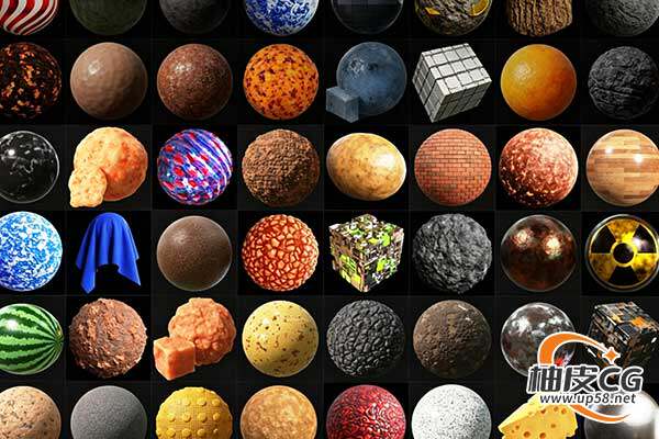 335种Blender金属皮革大理石布料黏土砖瓦混凝土地面岩浆食物程序化材质预设合集