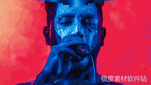AE模板 像机移动画面切割信号干扰笔刷水墨炫光视频转场特效+音效