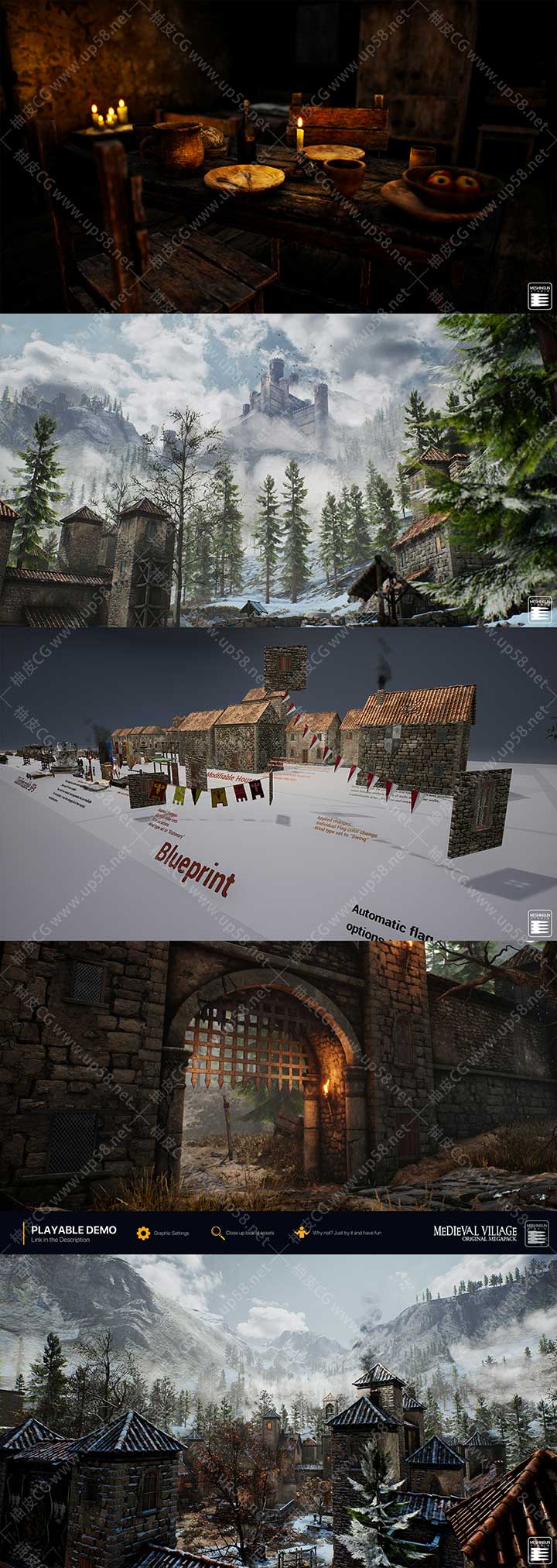 Unreal Engine中世纪山村高质量游戏资源包Medieval Village