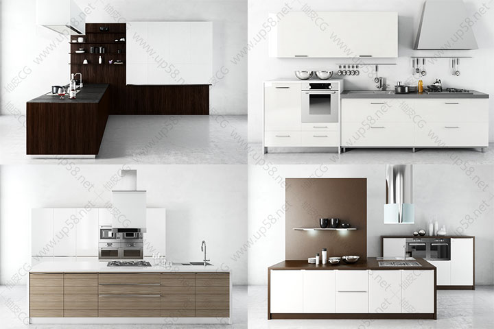 3Dsmax VRay室内装饰欧式风格厨房相关配置精细3D模型