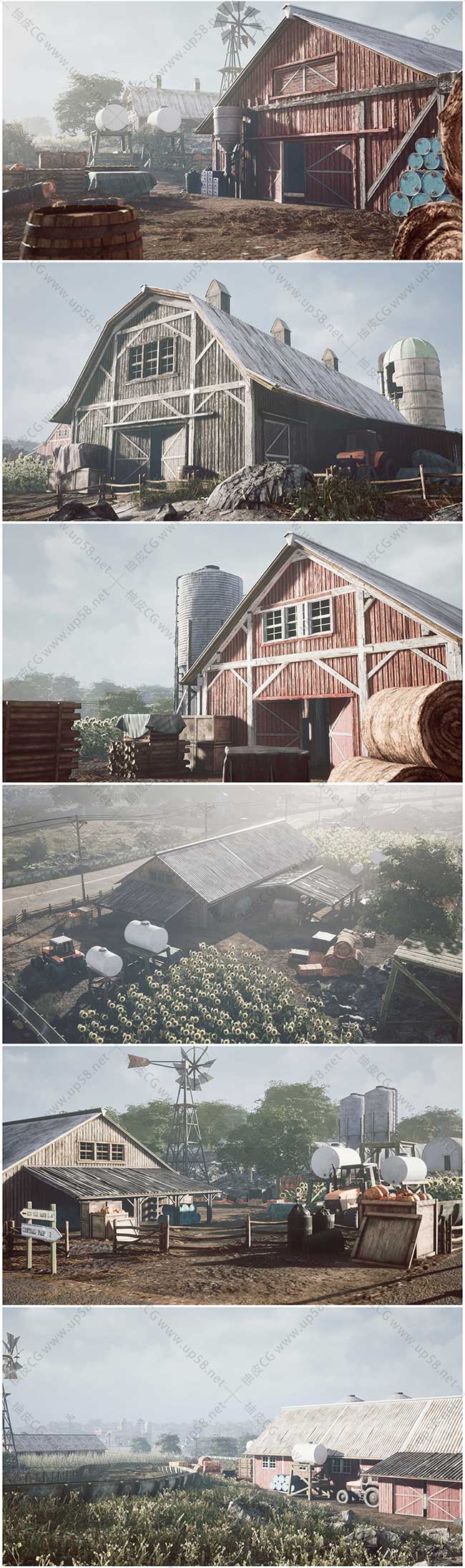 Unreal Engine农场谷仓道具环境素材包Barnyard Megapack