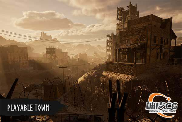 Unreal Engine射击游戏网格模块化沙漠战场战区素材Modular Battlefield Warzone