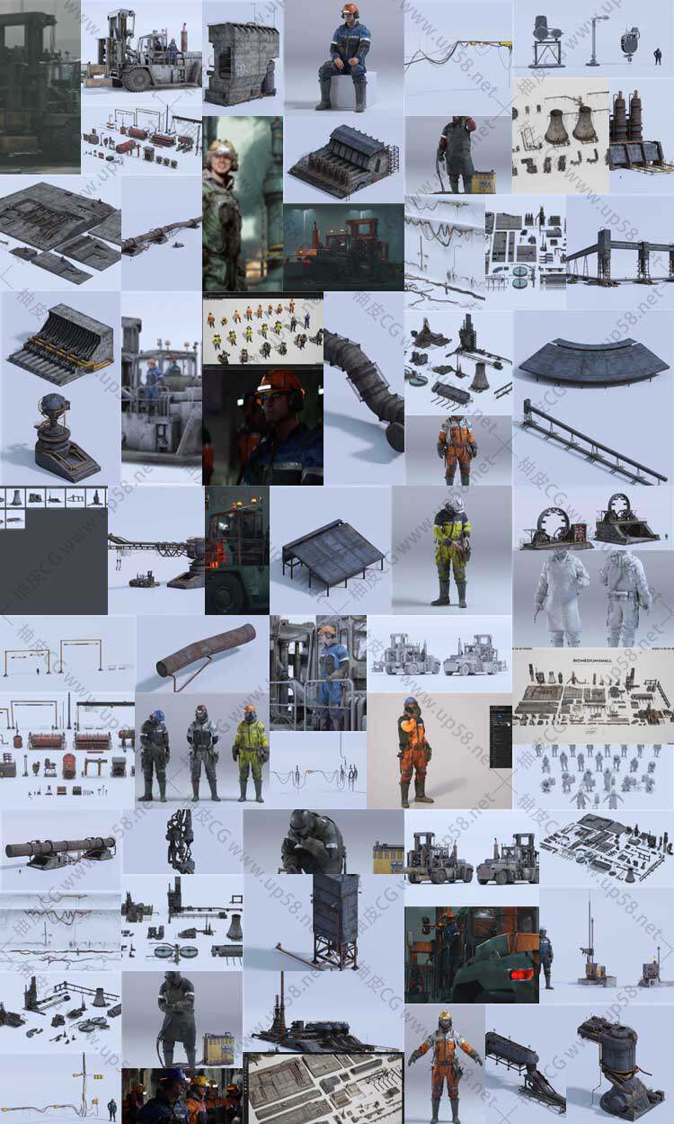 Blender电影级高精度写实工业科幻风场景设计3D模型资产包