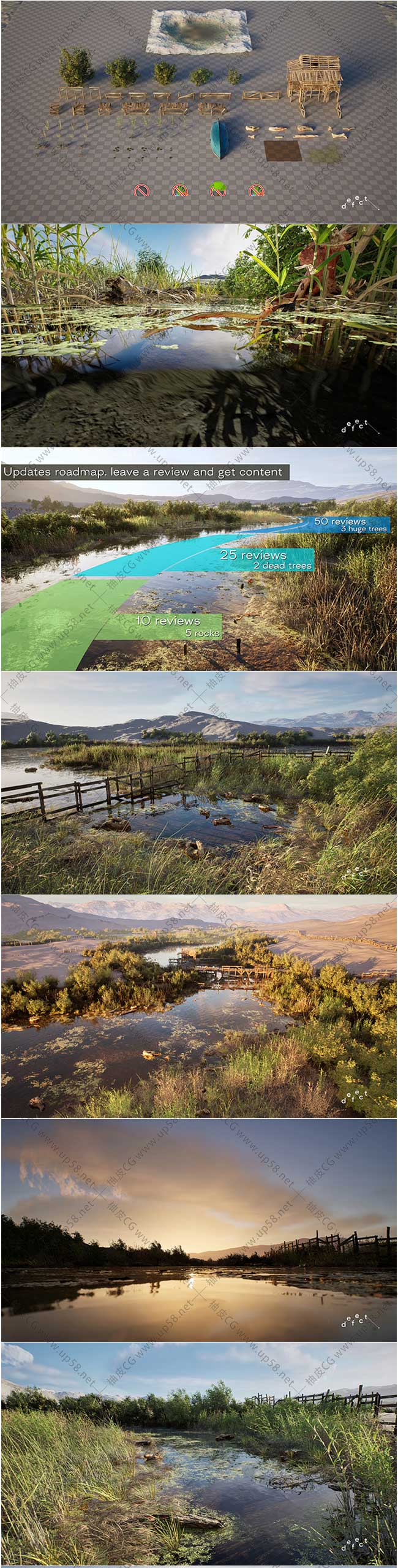 Unreal Engine交互式河流湖泊树木系统生成器PCG Biome River Generator 5.3
