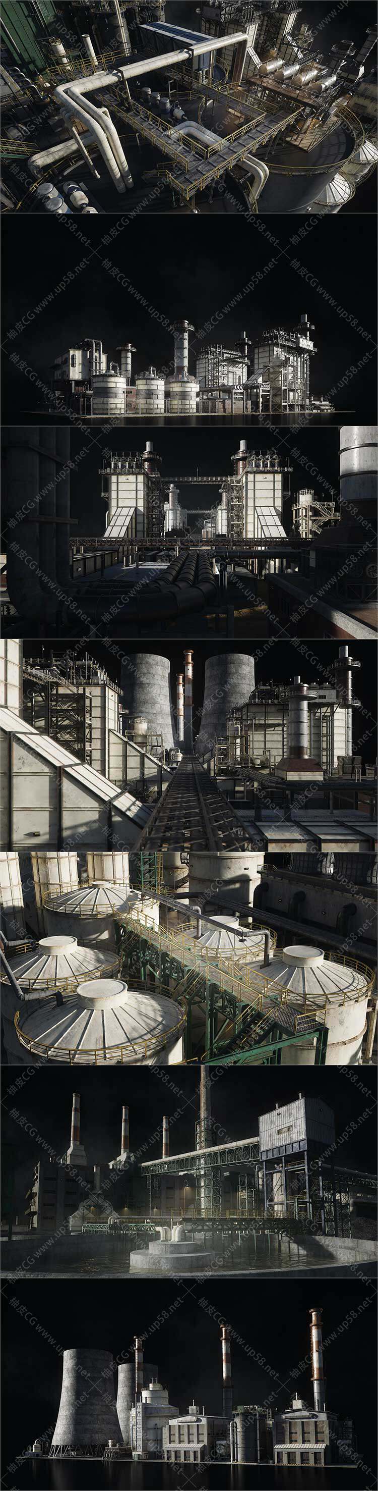 Blender | 3Dsmax工业场景高级3D模型及材质套件KitBash3D