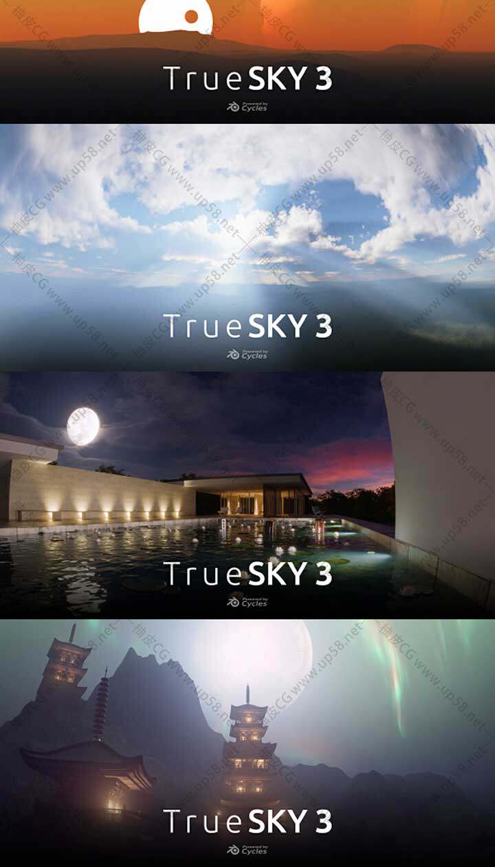 [汉化版]Blender打造超写实程序化大气云层天空系统插件True-Sky v3.0.0B