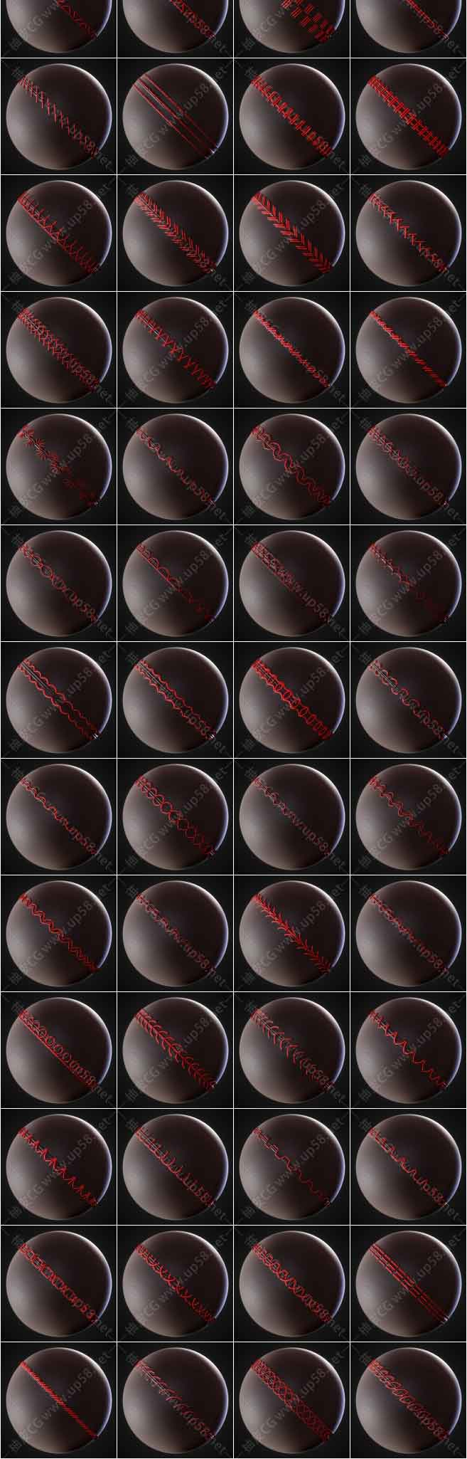 100种ZBrush和Substance Painter模拟针线针迹画笔笔刷