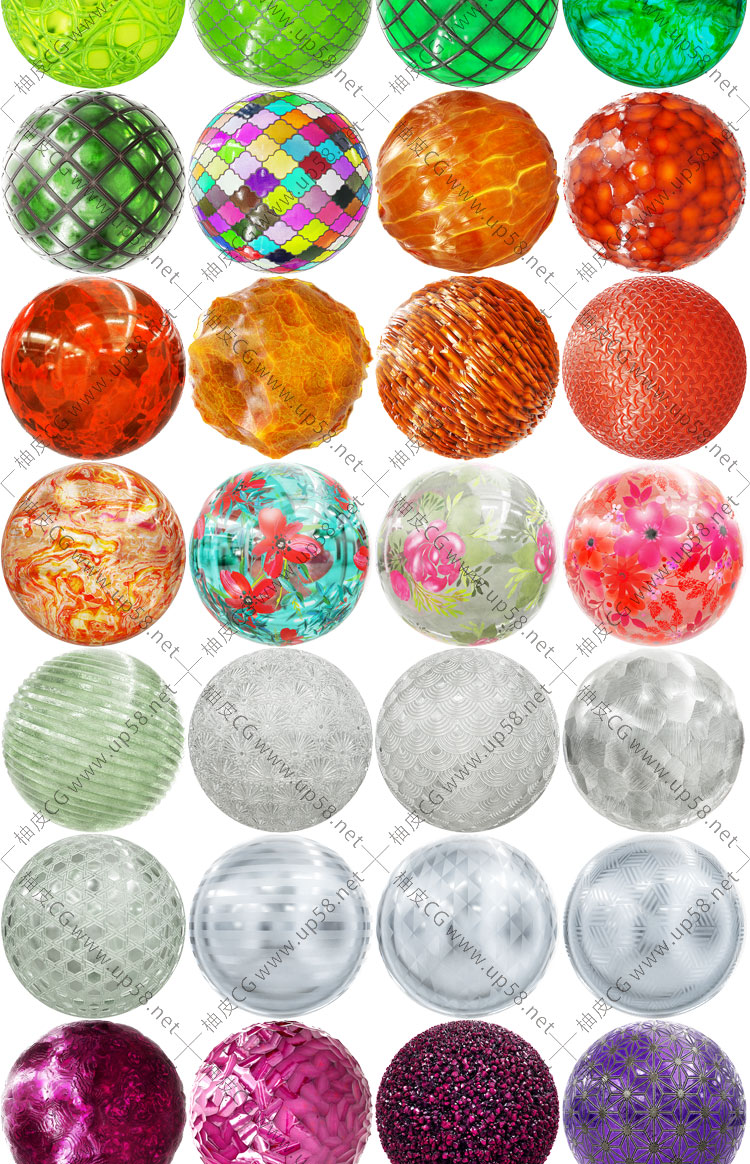 100个Substance高品质玻璃水晶材质预设sbsar格式