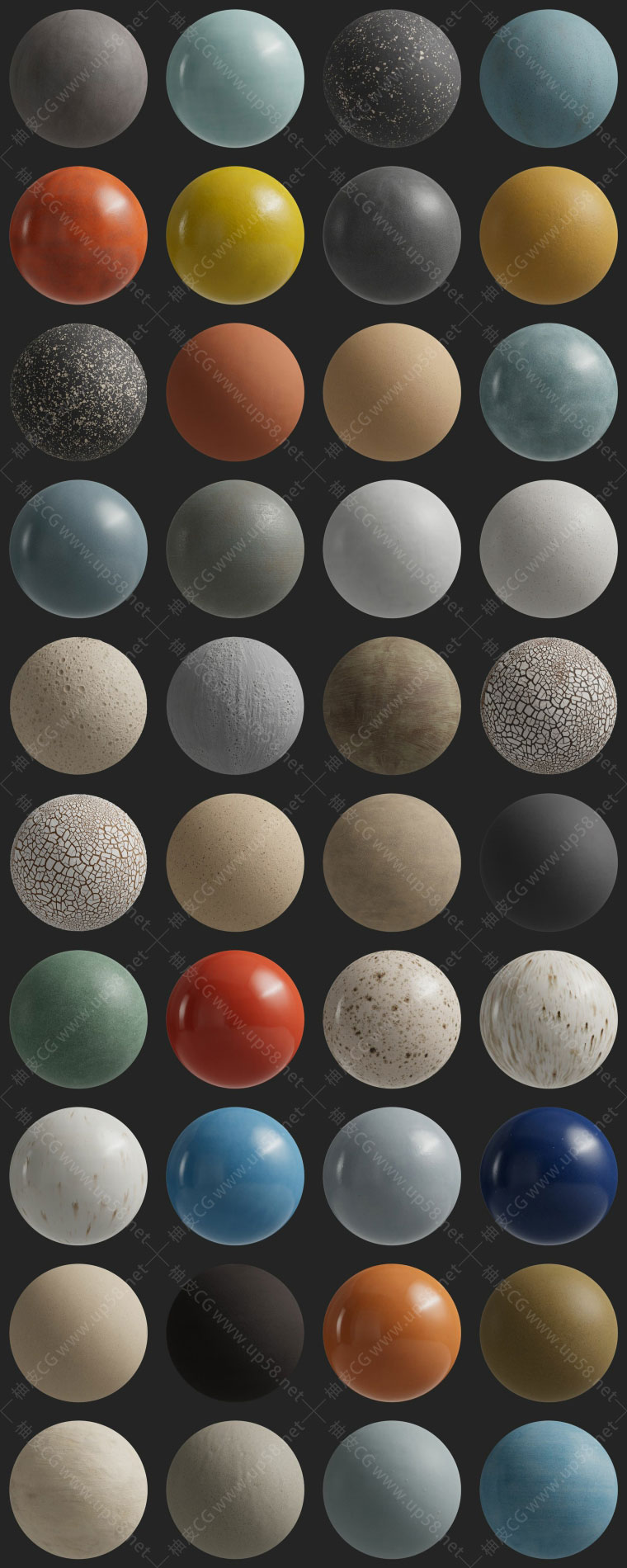 40种C4D(Arnold/Octane/Redshift)陶瓷材质预设
