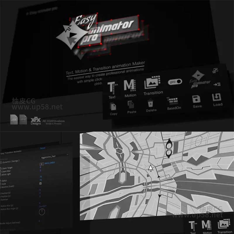 AE脚本 文字标题字幕标志LOGO图形动画视频过渡Easy Animator Pro