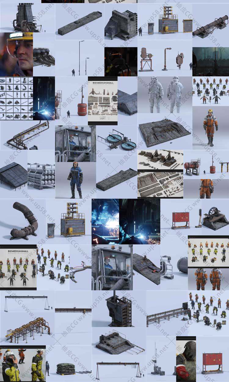 Blender电影级高精度写实工业科幻风场景设计3D模型资产包