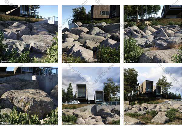 3DSMAX / VRay / Corona / FBX高精度逼真行星岩石3D模型+贴图素材库