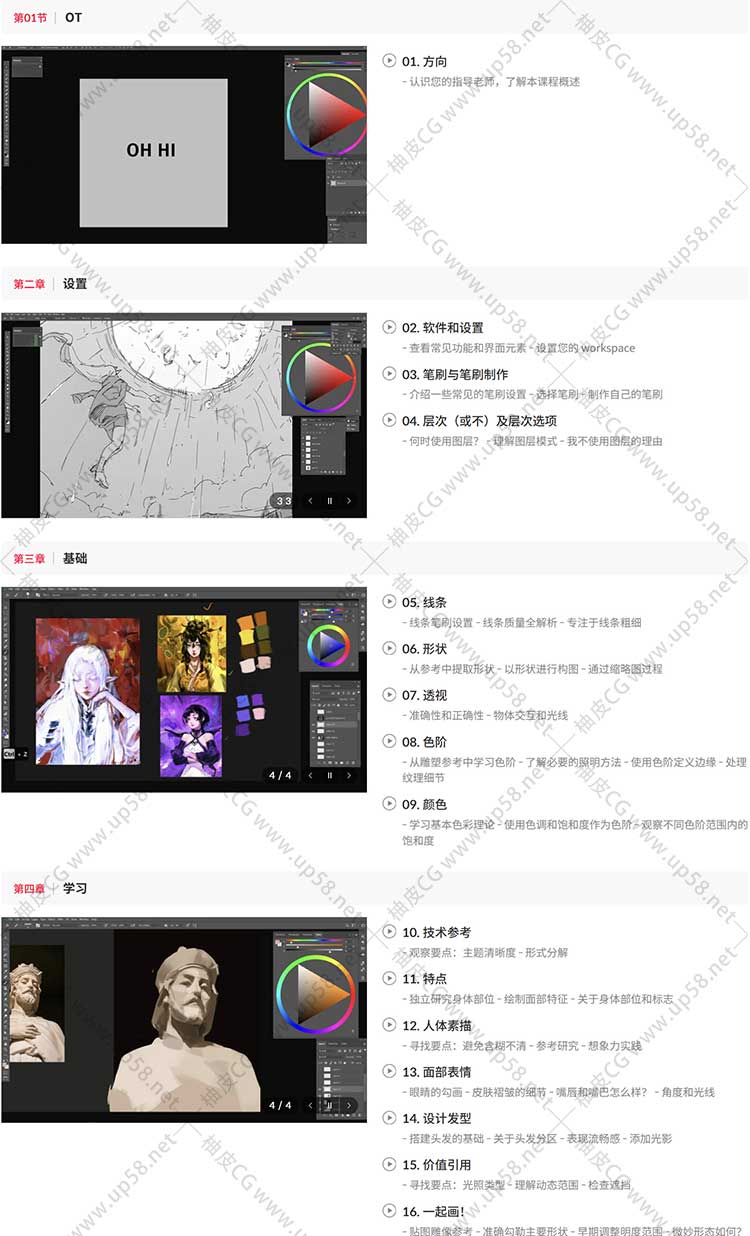 Photoshop掌握风格化插画肖像画作绘画技术视频教程Coloso(中文字幕)