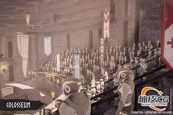 Unreal Engine完全可定制古代角斗士模块化竞技场UE素材