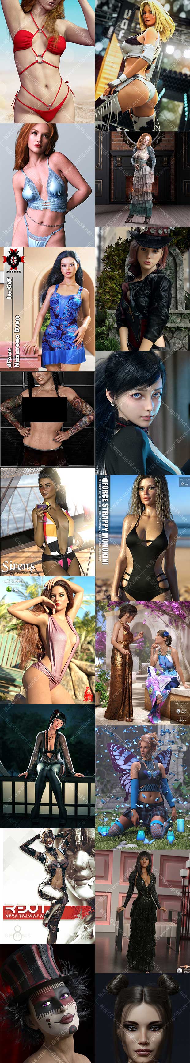 Daz studio 3D角色模型素材合集2023年度5月第三波