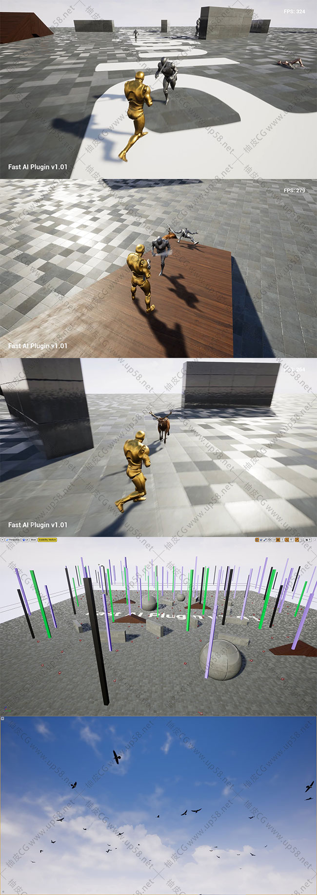 Unreal Engine单人/多人游戏AI系统插件Fast AI Plugin (Multiplayer) 5.3