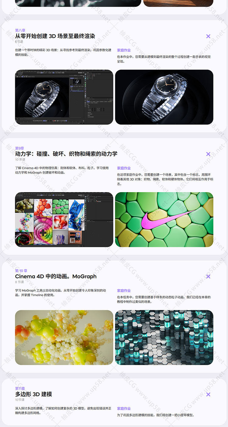 C4D动态建模纹理照明渲染技术入门到高阶超级视频教程(中文字幕)