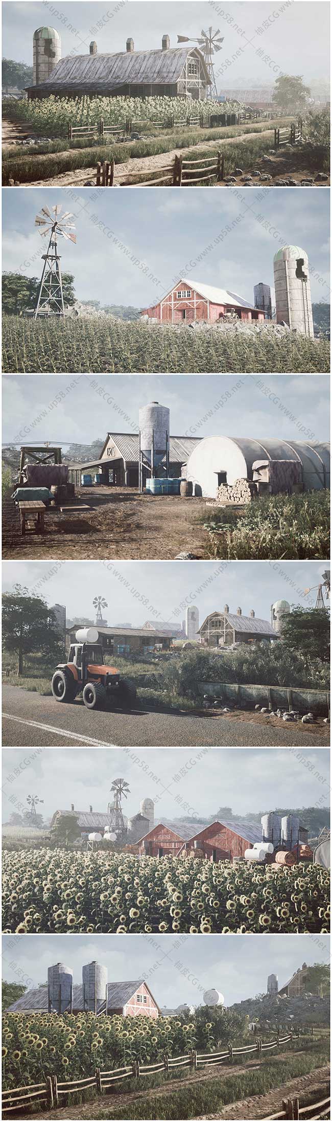 Unreal Engine农场谷仓道具环境素材包Barnyard Megapack