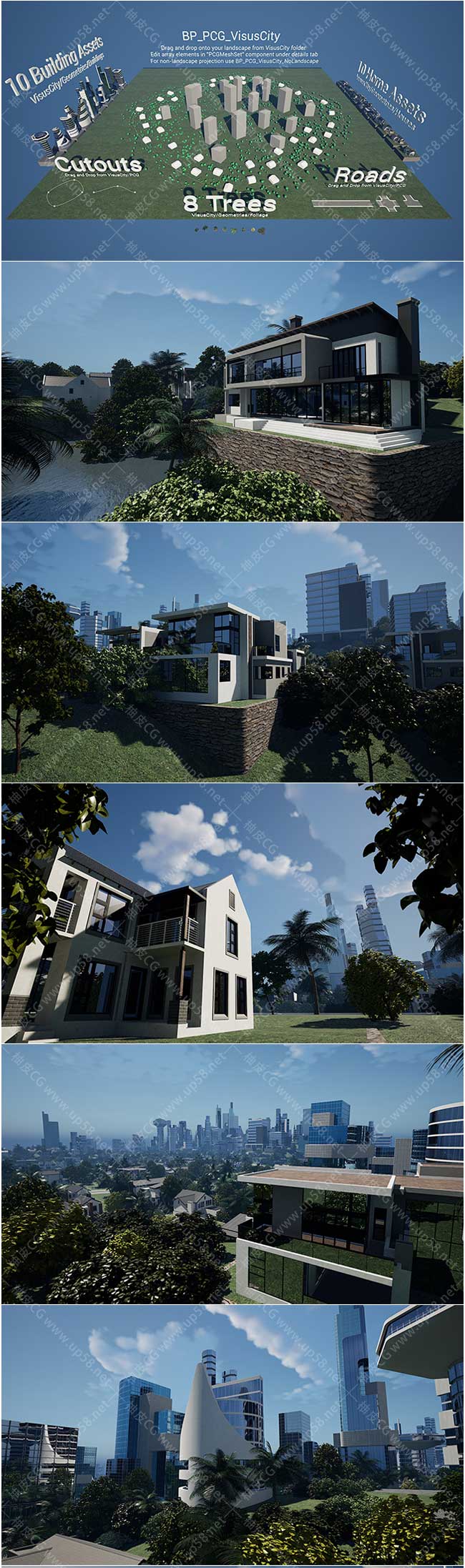 Unreal Engine程序化可视城市建筑生成插件VisusCity