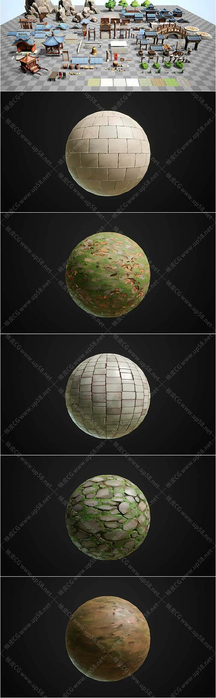 Unreal Engine风格化亚洲古代宫殿环境资产Fantasy Asian Palace