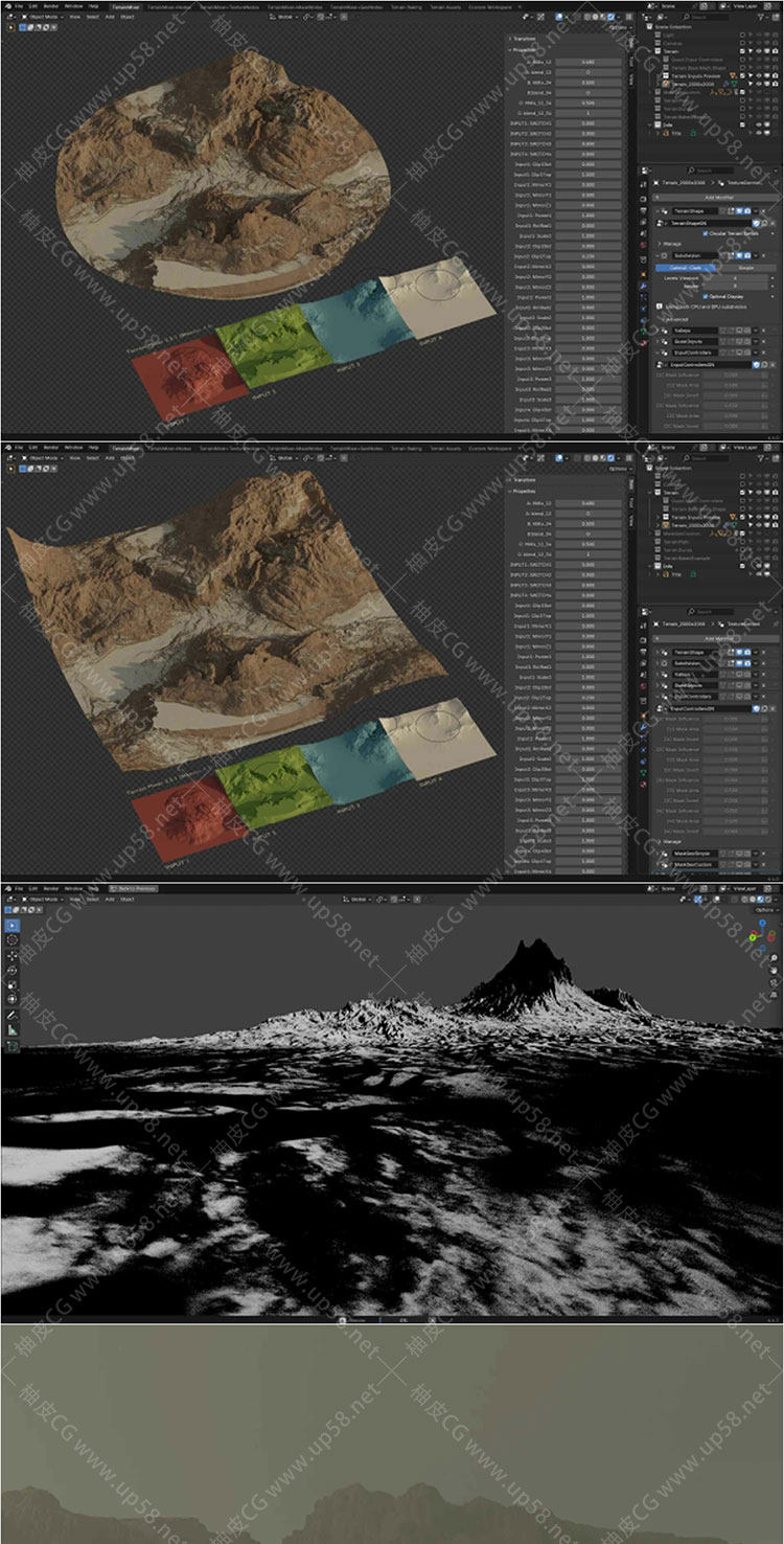 [汉化版]Blender高效的地形材质混合与创建工具Terrain Mixer v3.1.3+中文字幕教程