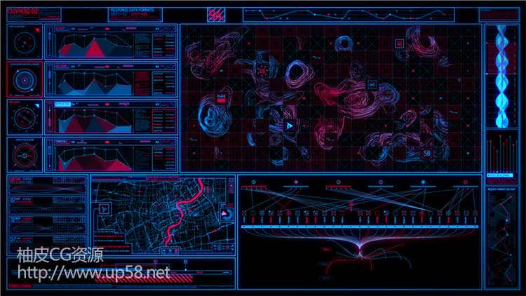 AE面板 300+高科技感全息数字信息图数据HUD元素素材包