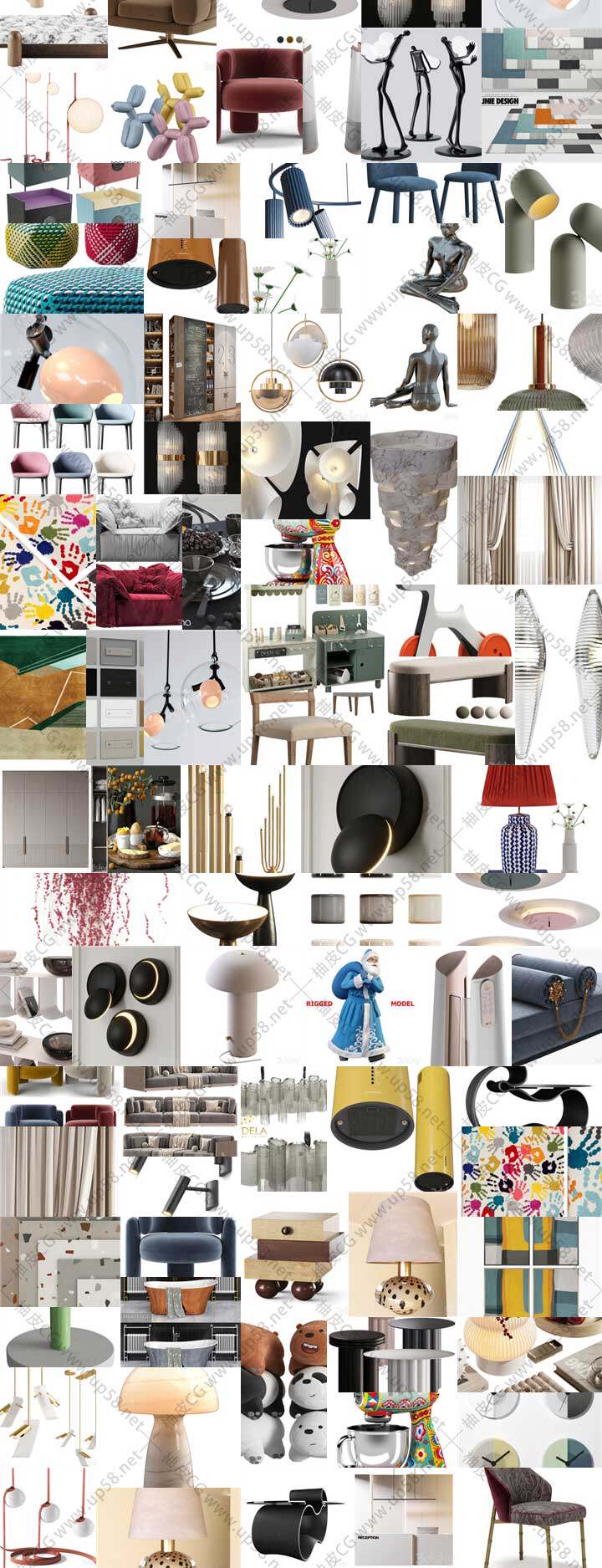 3DSMAX / VRay / Corona高质量时尚家具植物装饰电器3D模型合集