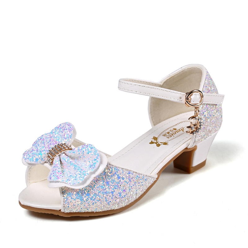 Children's sandals female summer little girls wear 6 bows 8 high heels 9 princess 10 children 11 girls sandals 12 years old 7