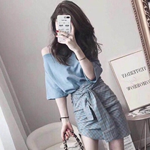 European station 2021 summer new suit female French niche fairy dress Imperial sister playful temperament fashion shoulder