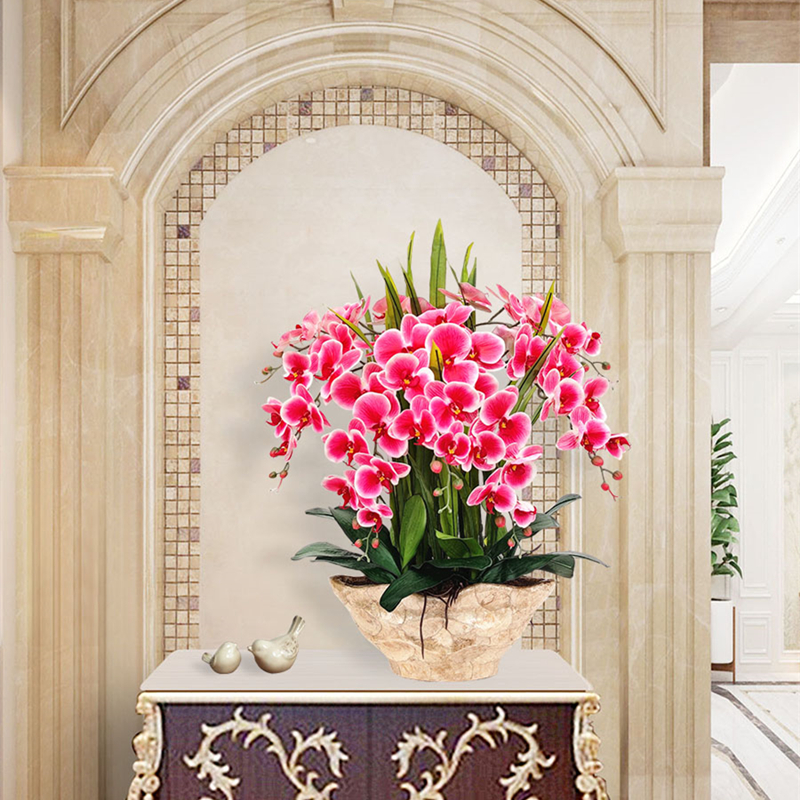 And home upscale PU full hand fake butterfly Lan emulation floral bouquet set living room corner a few table swing pieces fake flowers flowers