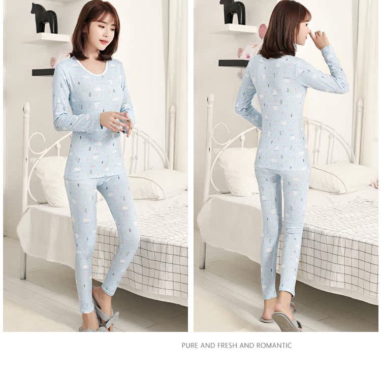 Mùa đông cơ thể bó sát nhiệt đồ lót nữ mỏng cộng với nhung Qiuyi Qiuku phù hợp với nữ sinh viên cơ sở hai bộ kiểu đồ bộ đẹp
