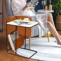 Light luxury wrought iron marble storage side tea corner a few modern simple fashion living room Metal Black Table creative frame