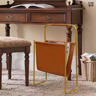 Iron bookshelf floor metal Nordic creative home simple multi-layer storage non-development living room simple leather rack