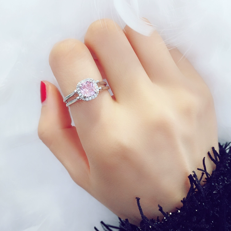 Âm thanh rung lắc với vòng xoay hai vòng nhẫn hai màu nắp lon nhẫn vương miện nhẫn cá tính thủy triều nhẫn kim cương