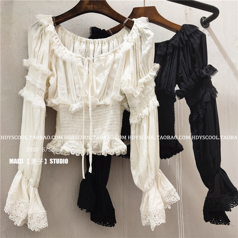 2022 Trendy Autumn Korean-Style Lace Off-Shoulder Top for Women, Versatile, Stylish, Sweet, Slim-Fitting Base Shirt