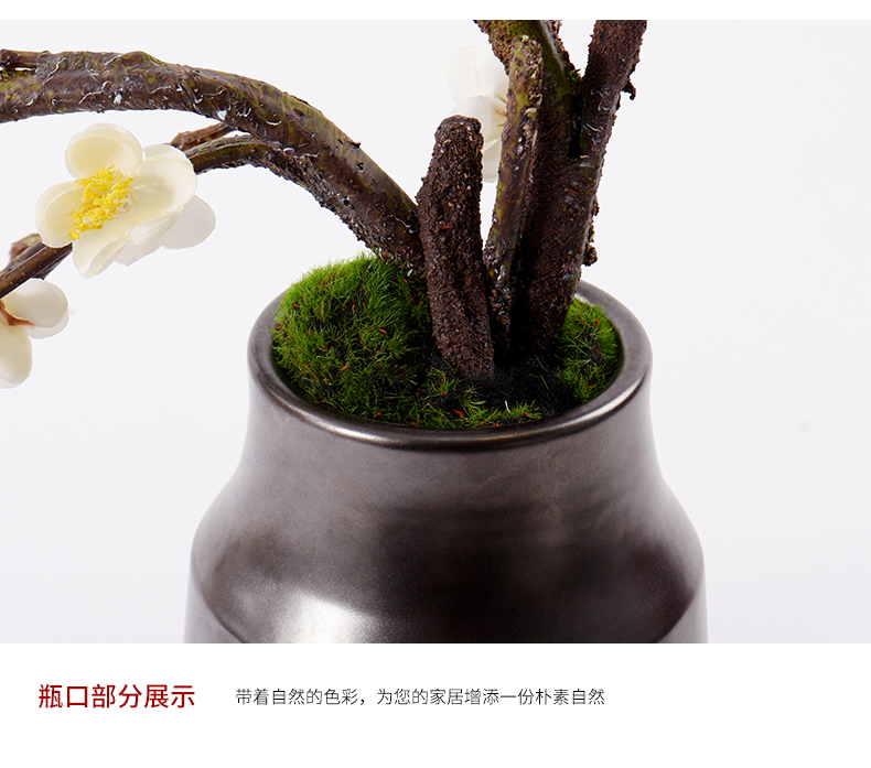 New Chinese style simulation wintersweet flower miniascape of TV ark place indoor ceramic pot sitting room adornment tea table decoration