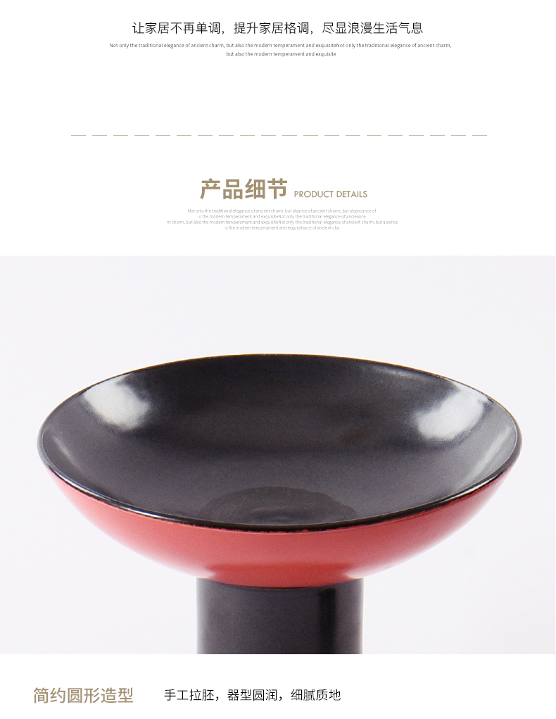 New Chinese style restaurant wine shop light key-2 luxury hotel double color ceramic snack fruit bowl place to live in the living room and practical decoration