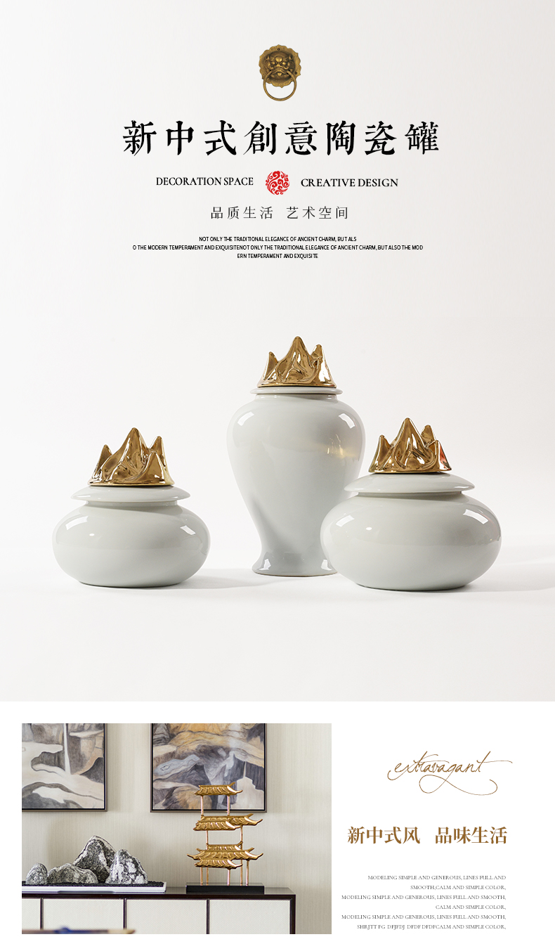 Modern new Chinese style ceramic furnishing articles home decoration can of zen Chinese style adornment the teahouse tea tea room decoration