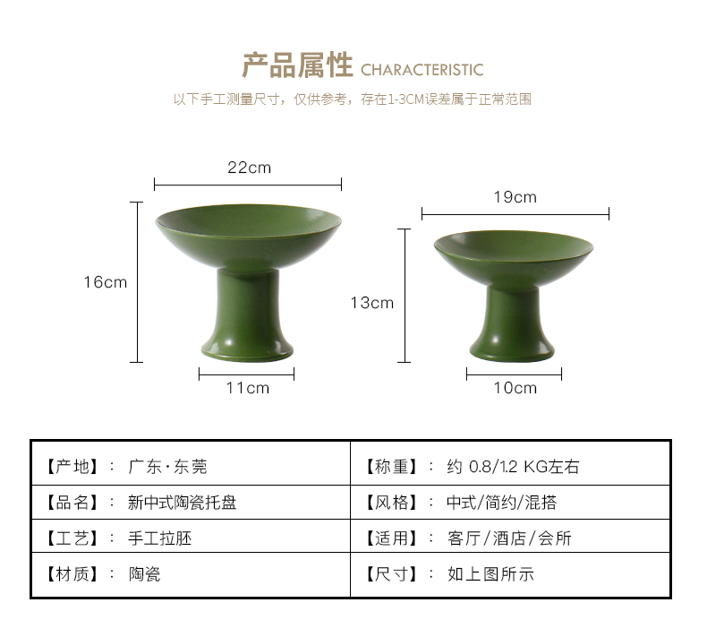 New Chinese style green ceramic plate is placed between the rural style example restaurant restaurant practical tray was soft adornment