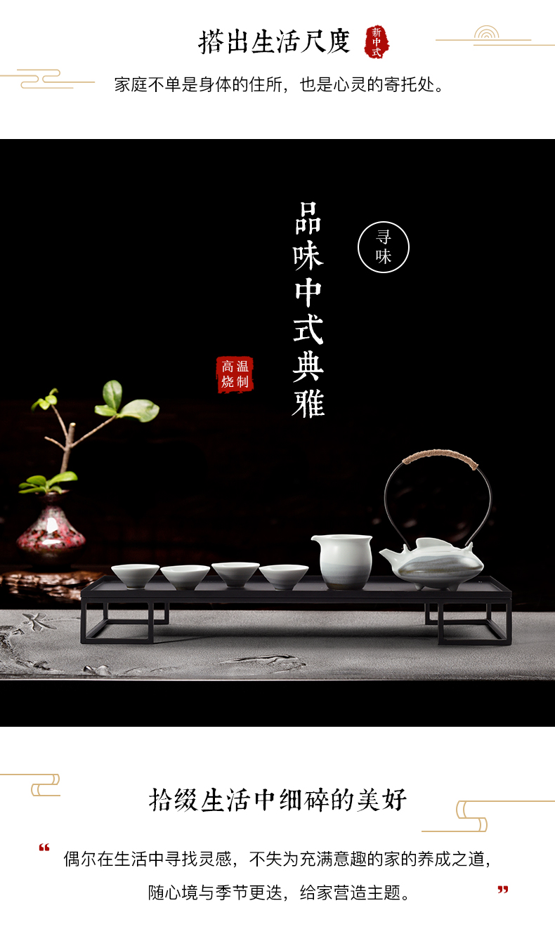 New Chinese style adornment ceramic teapot tea tea tea tray handicraft indoor tea set between example furnishing articles