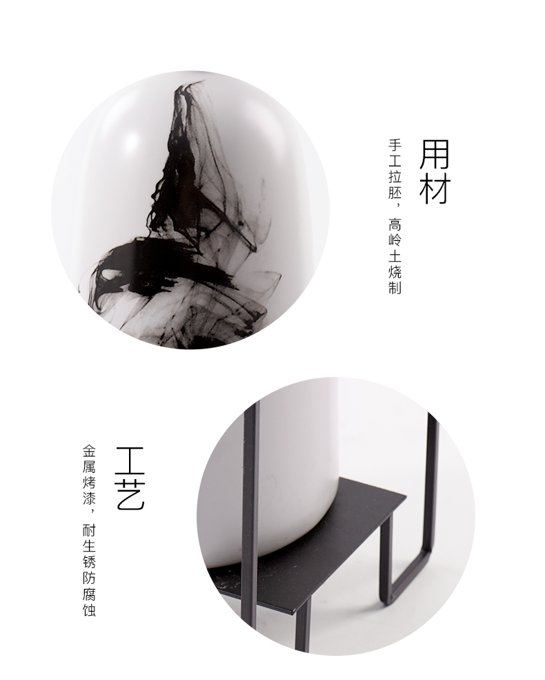 The New Chinese ink painting ceramic flower implement can place porch sitting room ark, side plate decoration TV ark, dried flower vase