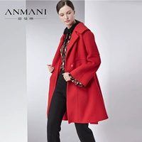 ANANI / Enmanlin phù hợp với ve áo Một từ eo thả vai dài tay áo nút trang trí áo len J3663601 áo khoác dạ trung niên