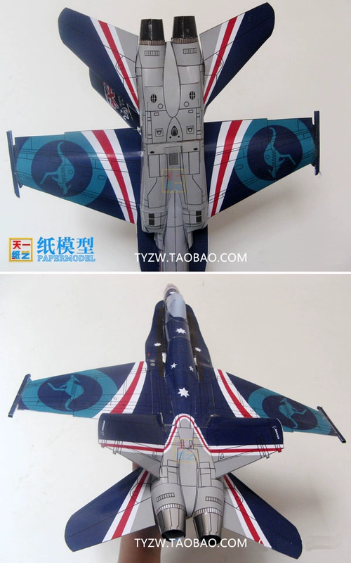 F18 Hornet Máy bay chiến đấu Mô hình giấy 3D Xếp hình Thủ công Origami Đồ chơi Máy bay Quân sự Nhiều màu - Mô hình giấy