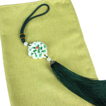 New Chinese napkin buckle decoration piece stream Su car hanging piece ceramic flower Manau jade Pei Sudo